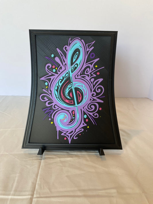 Custom Treble Clef Graffiti Wall Art