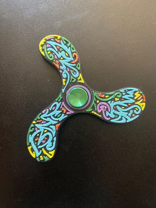 3D Printed Fidget Spinner Graffiti