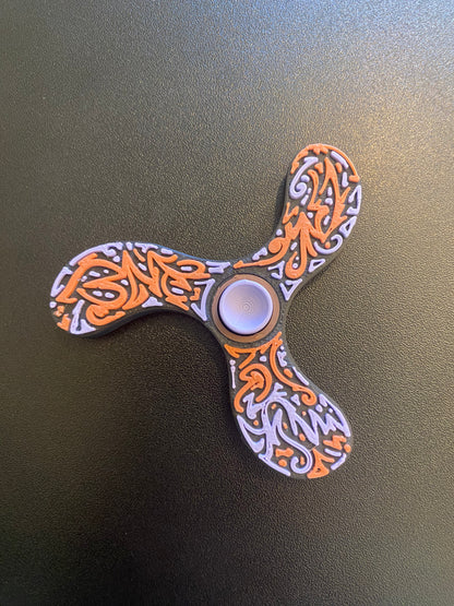 3D Printed Fidget Spinner Graffiti