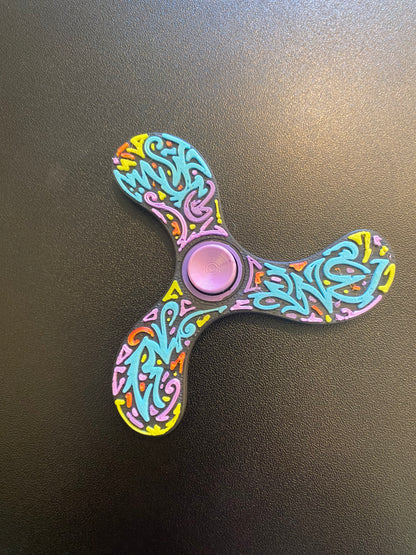 3D Printed Fidget Spinner Graffiti