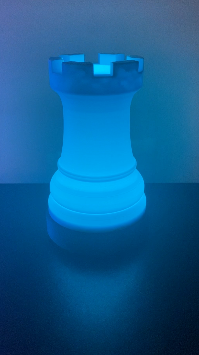 3D Printed Desk Lamp - Rook Chess Piece