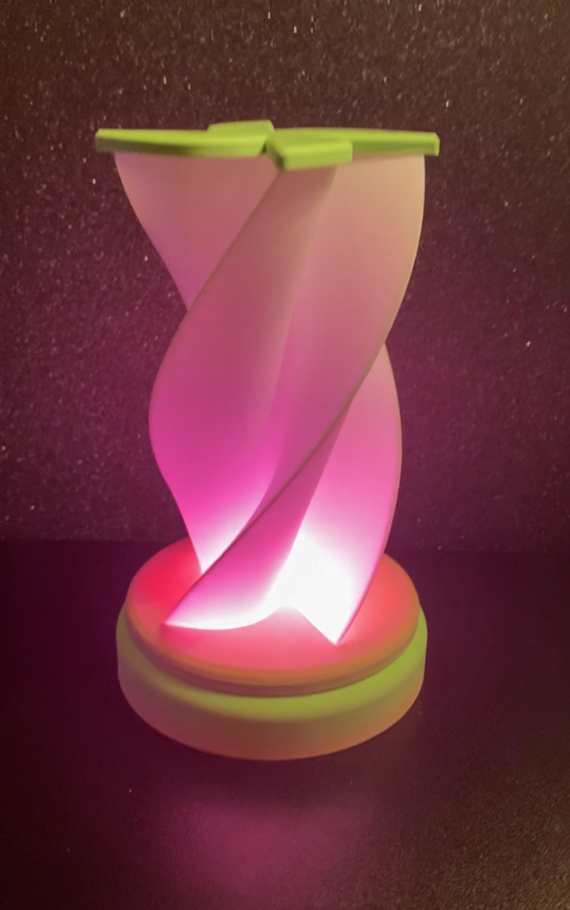 3D Printed Desk Lamp - 4 Point Twist (Tulip)