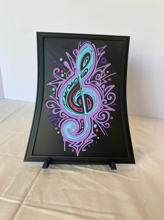 Custom Treble Clef Graffiti Wall Art